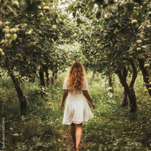 10. Through The Orchard - Woman Walking Through Dense Green Vegetation w/ Path 