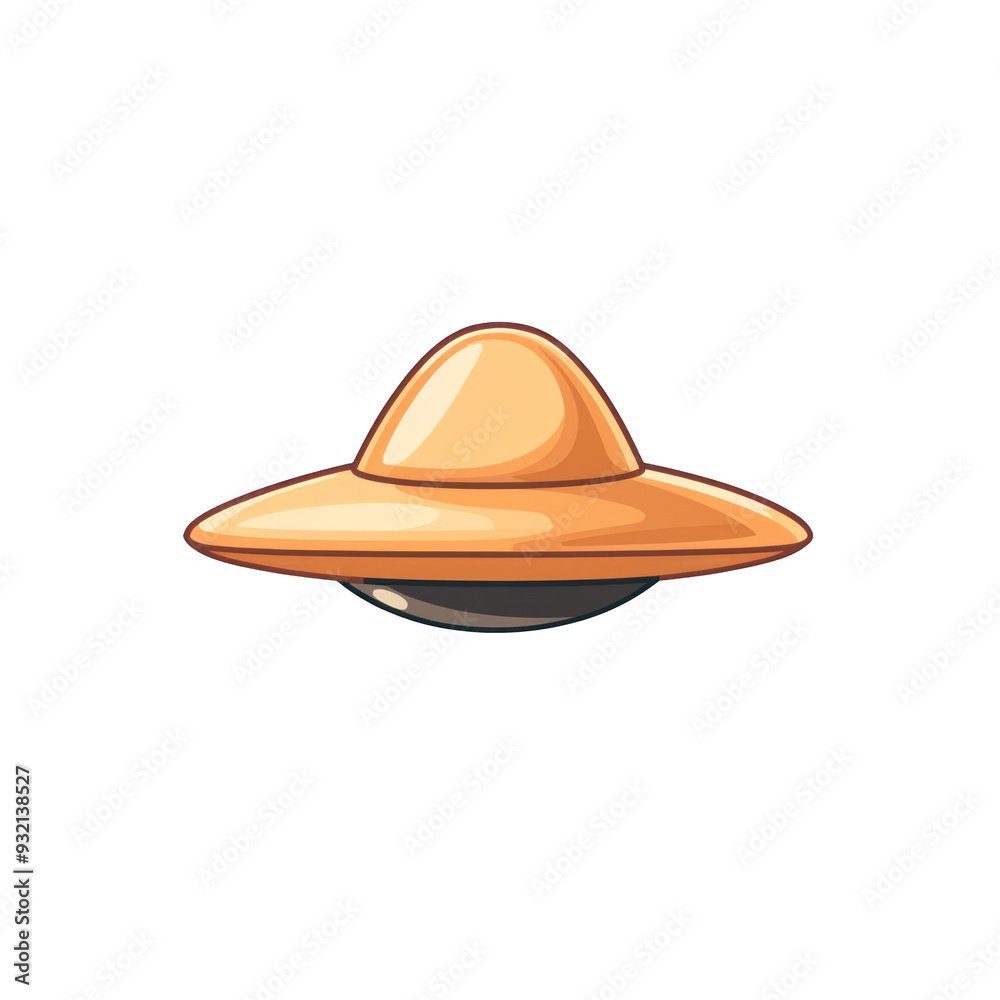 A whimsical illustration of a flying saucer, showcasing a playful design with a unique color scheme. transparent background A whimsical illustration of a flying saucer, showcasing a playful design with a unique color scheme. transparent background