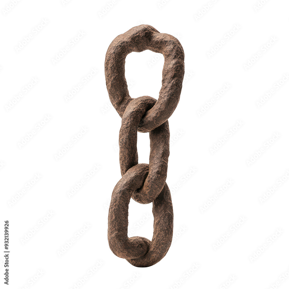 An old, weathered metal chain link showcasing rust and texture. Ideal for industrial or vintage-themed projects. transparent background An old, weathered metal chain link showcasing rust and texture. Ideal for industrial or vintage-themed projects. transparent background