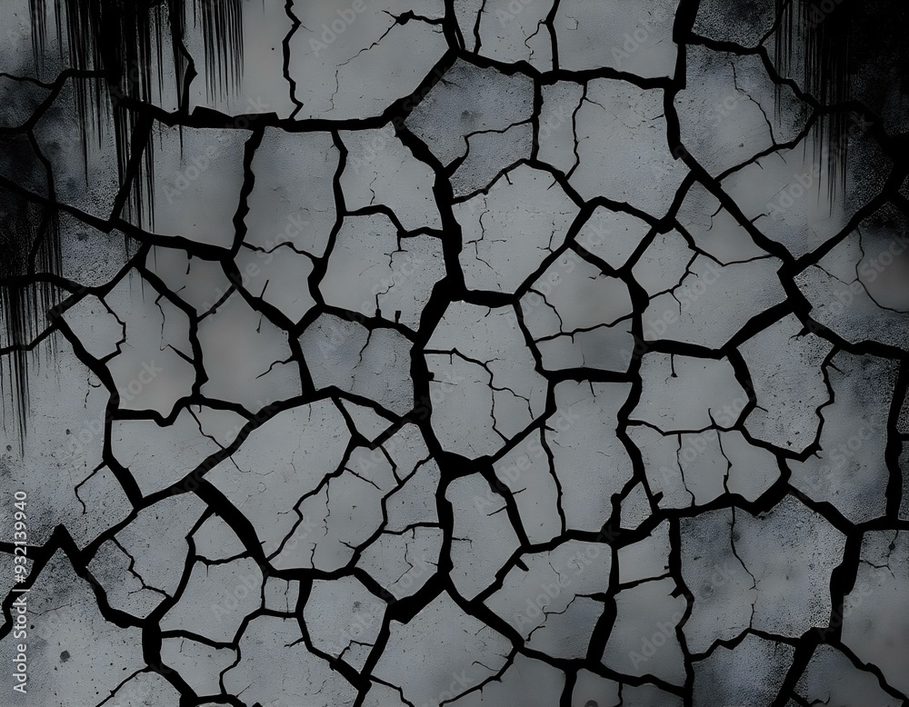 highly detailed cracked texture background in a monochromatic color ...