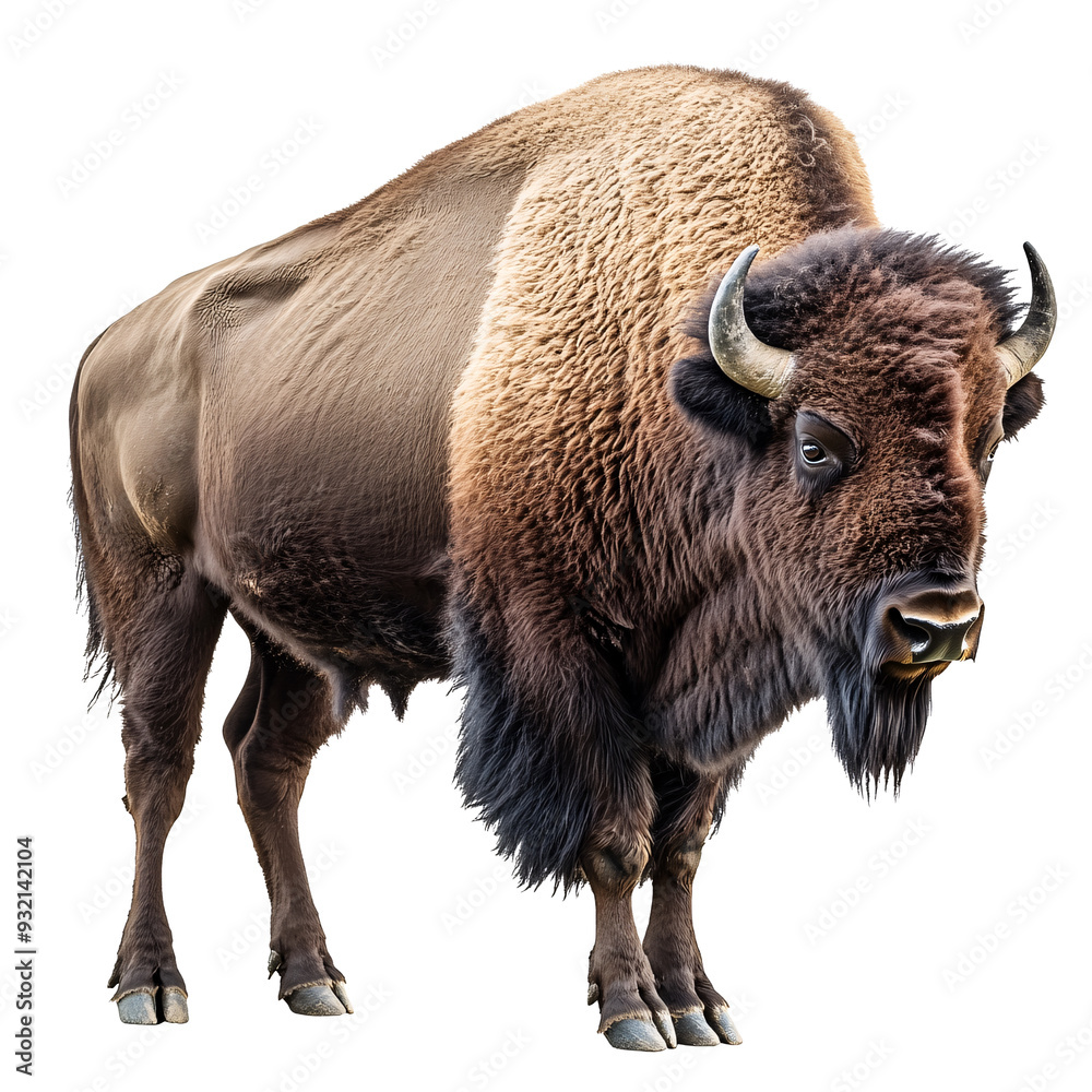a bison with horns standing a bison with horns standing