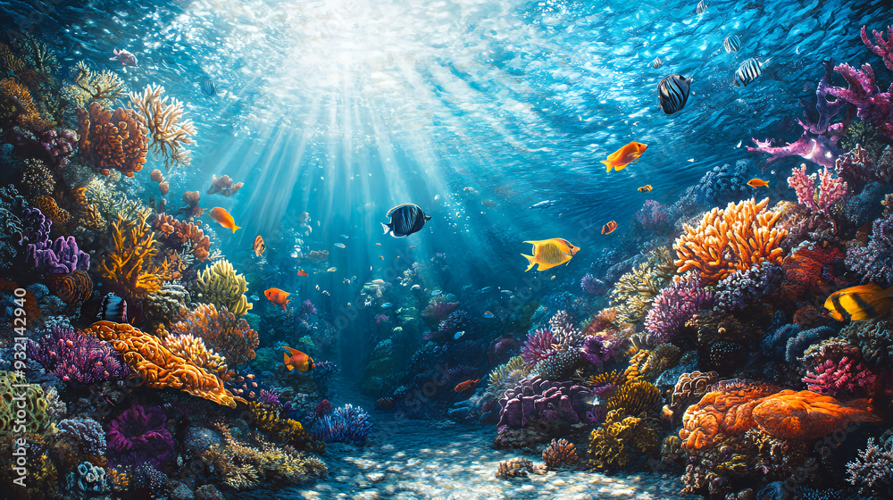 Fototapeta premium coral reef and fish