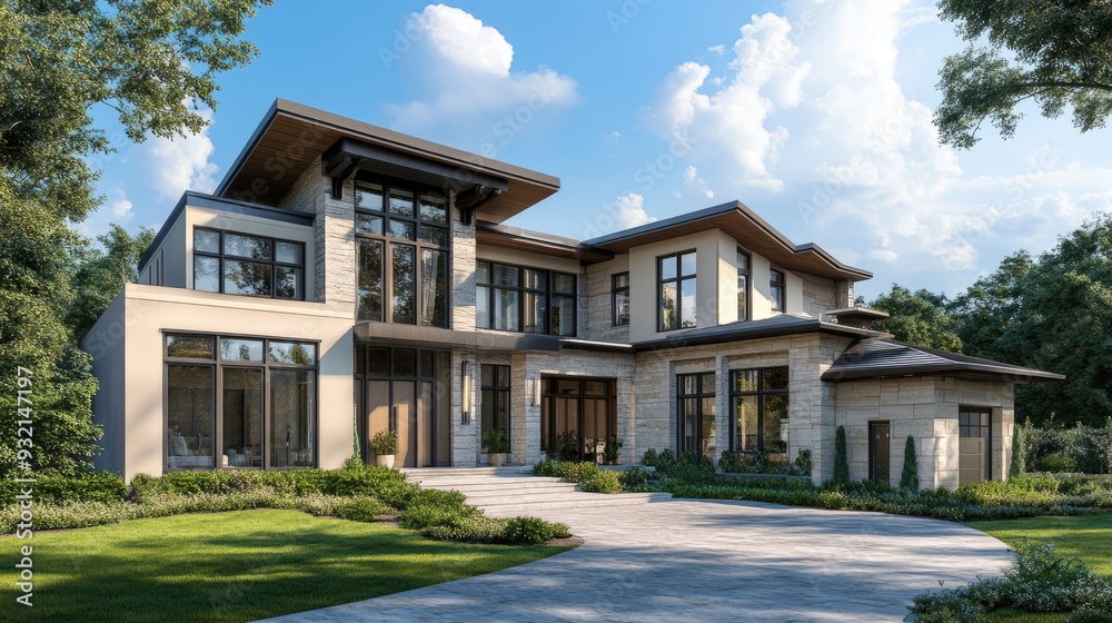 3D rendering of a contemporary house design 3D rendering of a contemporary house design