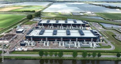 Data center, cloud storage infrastructure, big data server in The Netherlands. photo