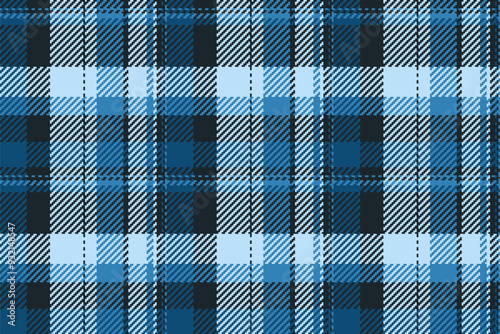 Equal seamless tartan plaid, silky textile vector check. Mid texture fabric pattern background in cyan and dark colors.