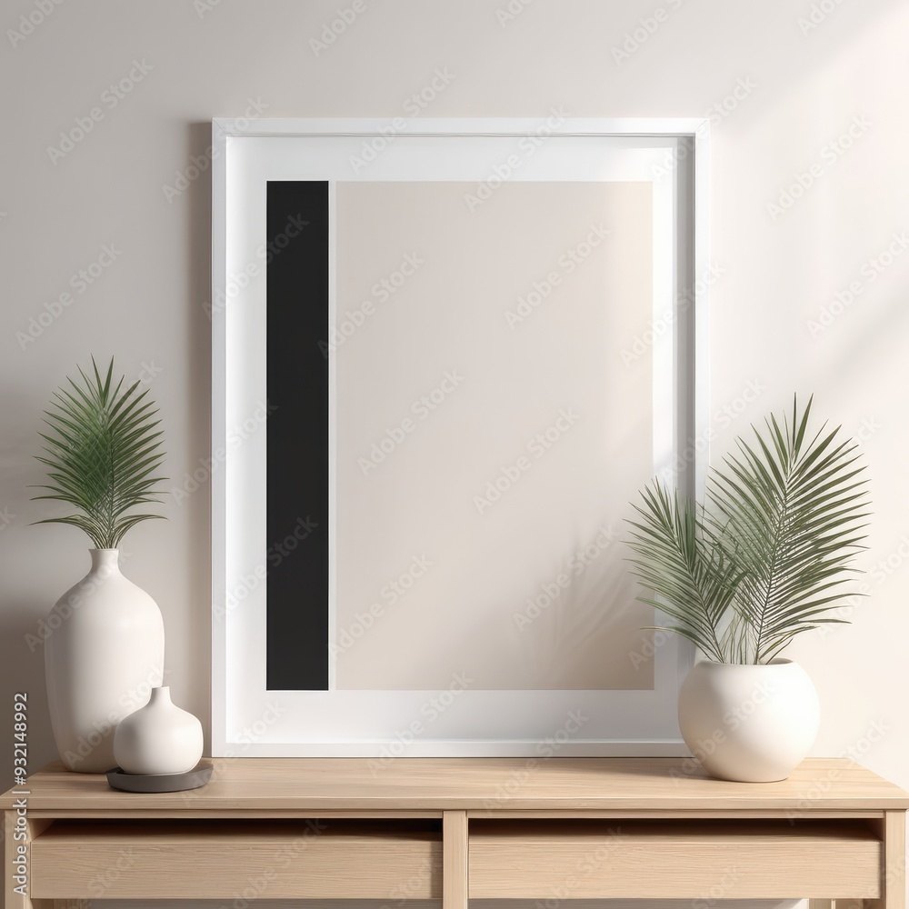 close up white poster frame in modern home interior with light colored paper texture wall, wall mockup, 3d rendering close up white poster frame in modern home interior with light colored paper texture wall, wall mockup, 3d rendering