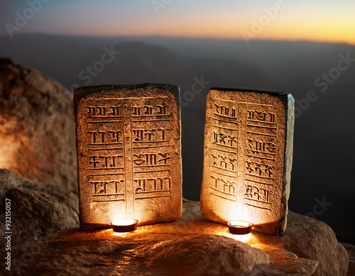 Old Jewish cemetery in the mountains at sunset, Sharm El Sheikh, Egypt