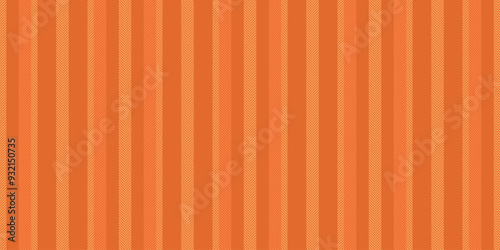 Realistic textile fabric lines, garment pattern stripe seamless. Knot vertical vector background texture in orange color.