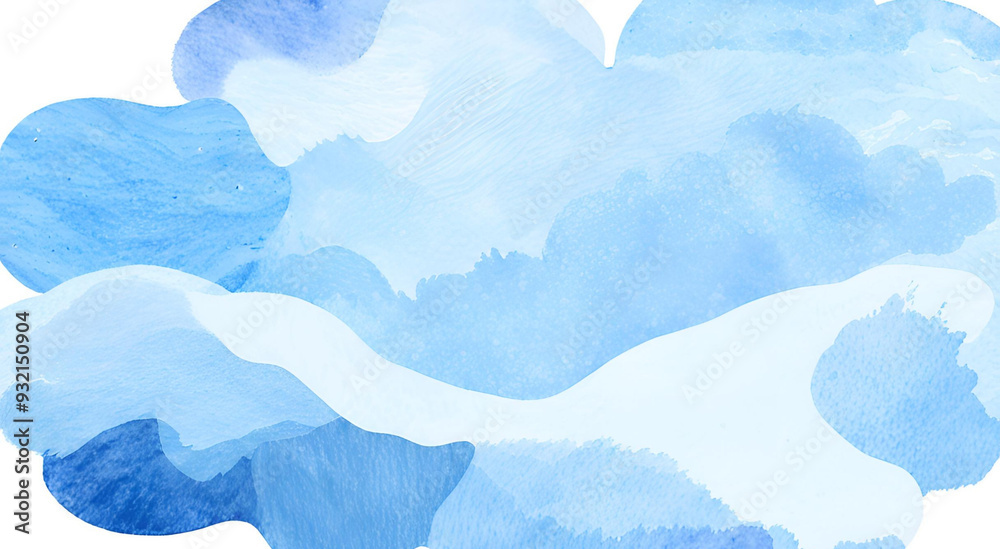Fototapeta premium Abstract Blue Watercolor Cloud Background Art Design