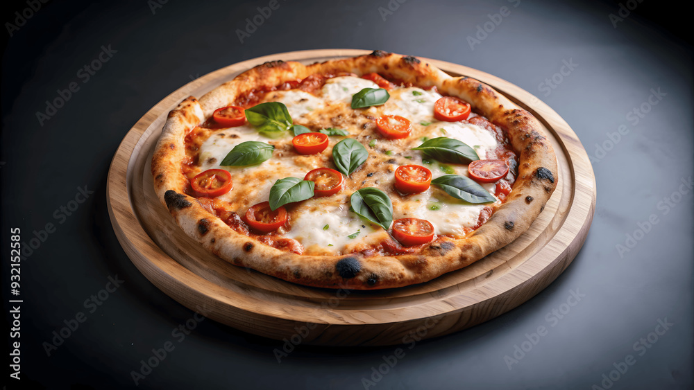 classic and different flavors of delicious italian perfectly baked pizza isolated on dark background classic and different flavors of delicious italian perfectly baked pizza isolated on dark background