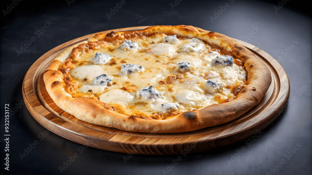 classic and different flavors of delicious italian perfectly baked pizza isolated on dark background