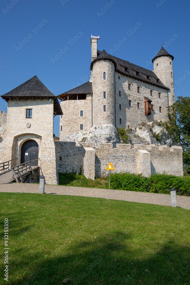 Medieval gothic royal Bobolice Castle located on the Polish Jurassic Highland, Bobolice Castle, Silesia, Poland