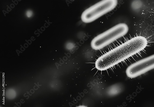 Microscopic view of active microorganisms in a dark environment