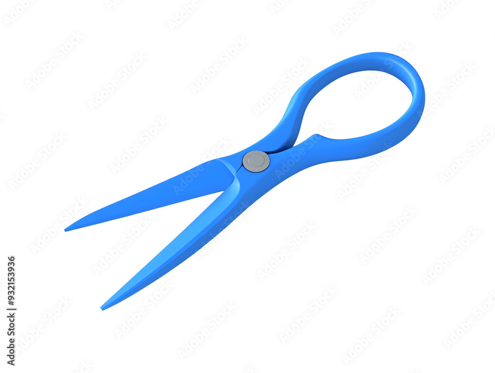 a blue scissors on a white surface a blue scissors on a white surface