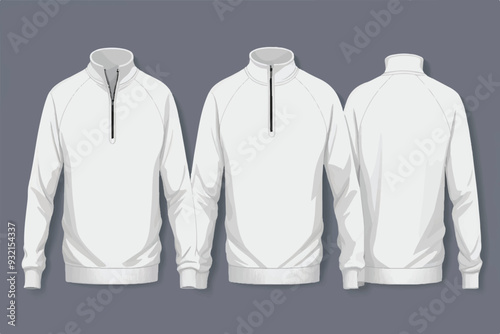 White Hoodie Jacket Isolated. 3D rendering