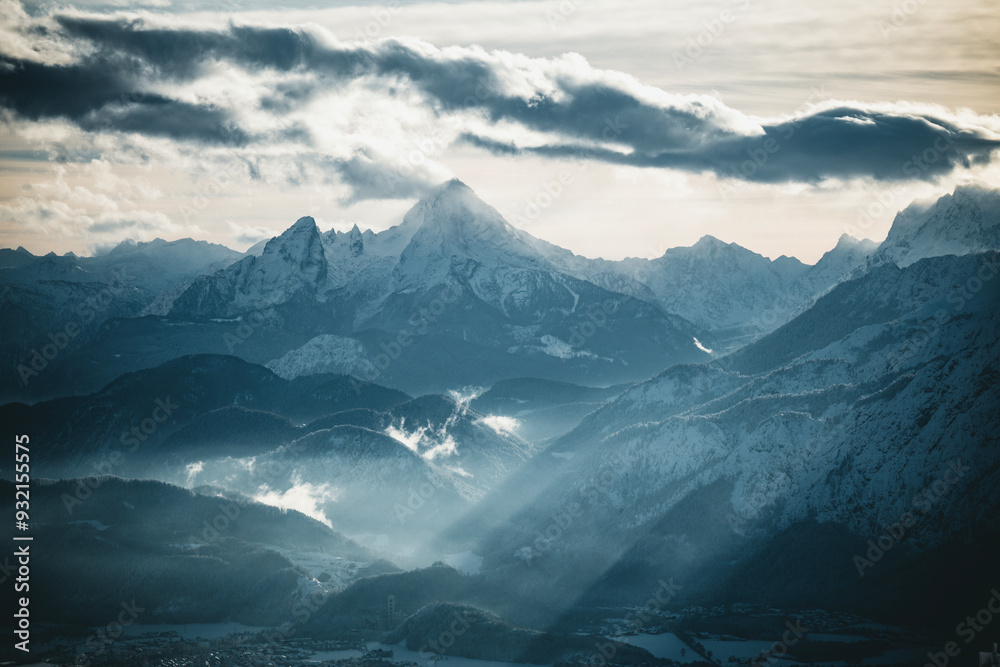 View from Austria of The Watzmann mountain in Berchtesgaden Alps, Bavaria, Germany View from Austria of The Watzmann mountain in Berchtesgaden Alps, Bavaria, Germany