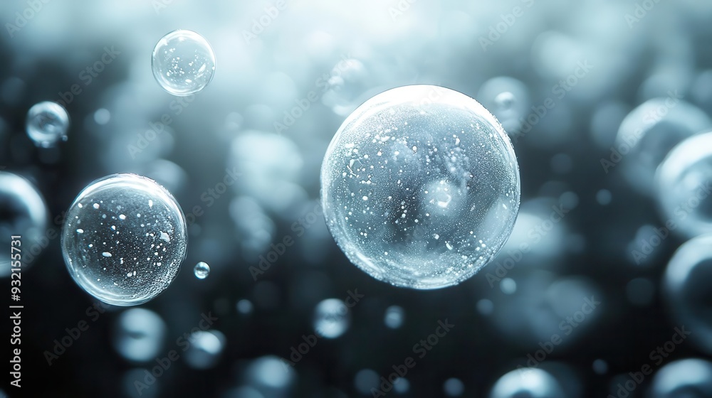 ethereal white bubbles floating in dark space soft focus delicate light reflections creating otherworldly atmosphere ethereal white bubbles floating in dark space soft focus delicate light reflections creating otherworldly atmosphere