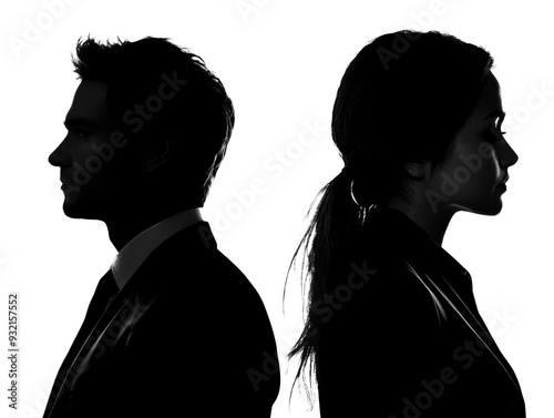 a silhouette of a man and woman