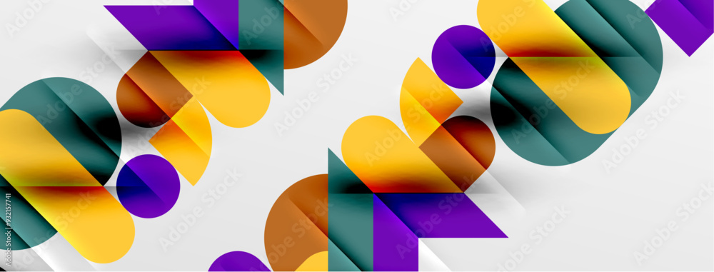 Round shapes, circles and lines minimal geometric background. Vector Illustration For Wallpaper, Banner, Background, Card, Book Illustration, landing page