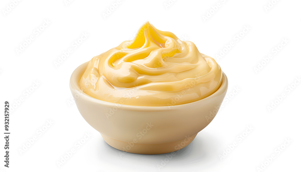 Mayonnaise sauce in bowl isolated on white background with clipping path Mayonnaise sauce in bowl isolated on white background with clipping path