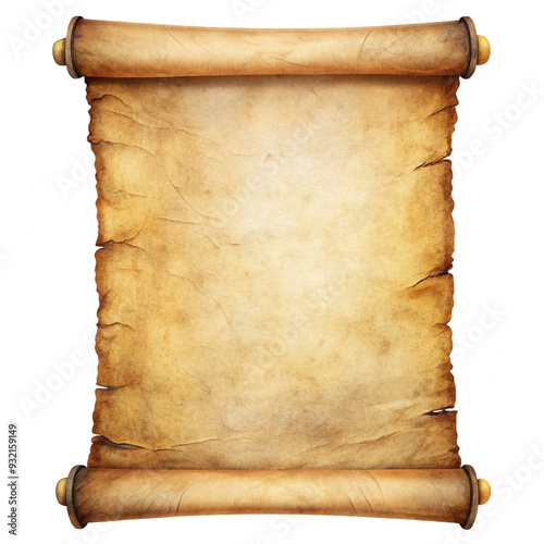 old paper scroll isolated