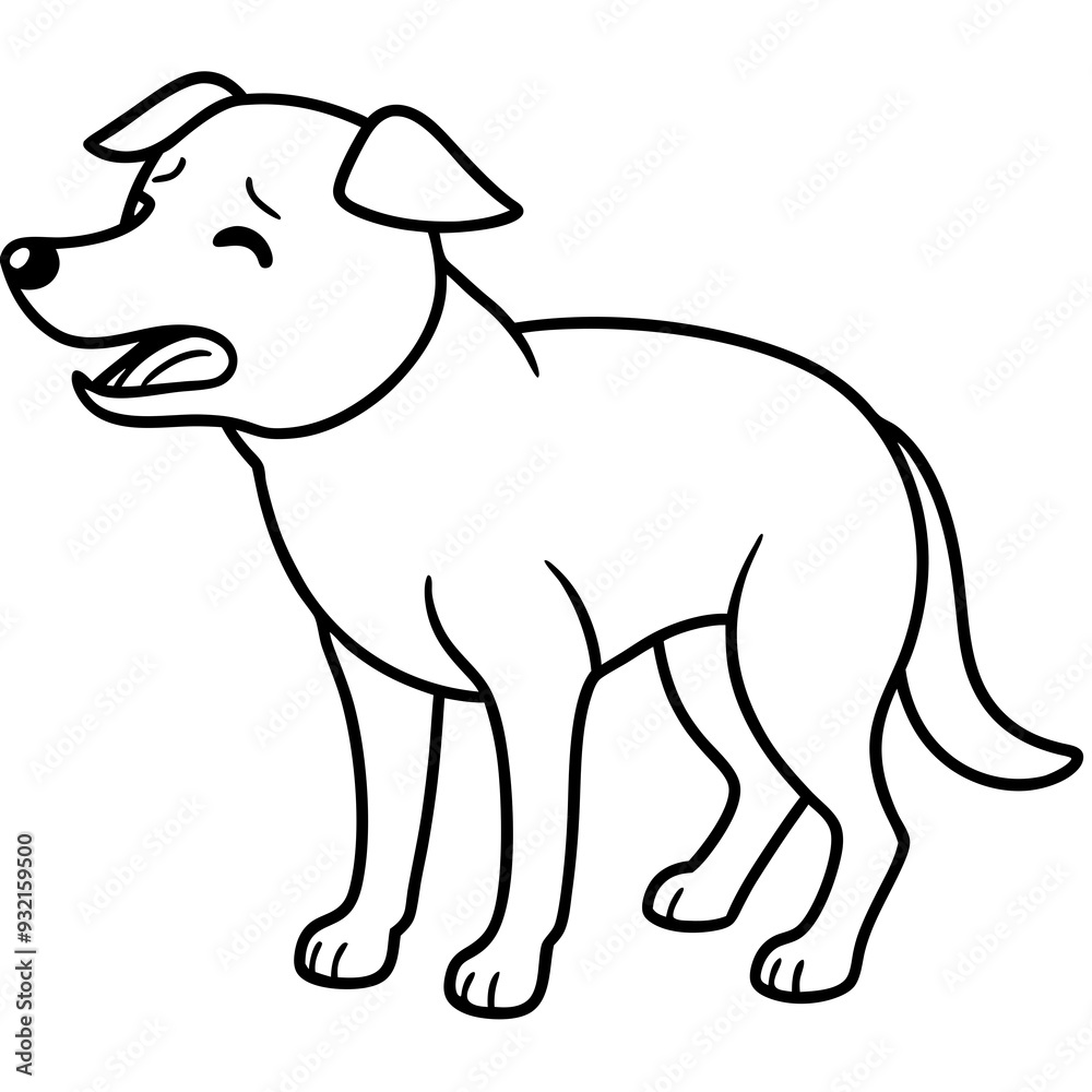 Dog crying line art vector illustration Dog crying line art vector illustration