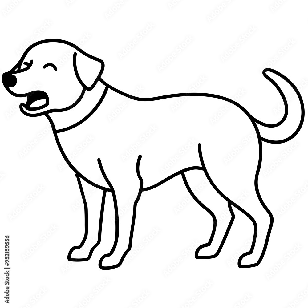 Dog crying line art vector illustration Dog crying line art vector illustration