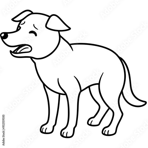 Dog crying line art vector illustration