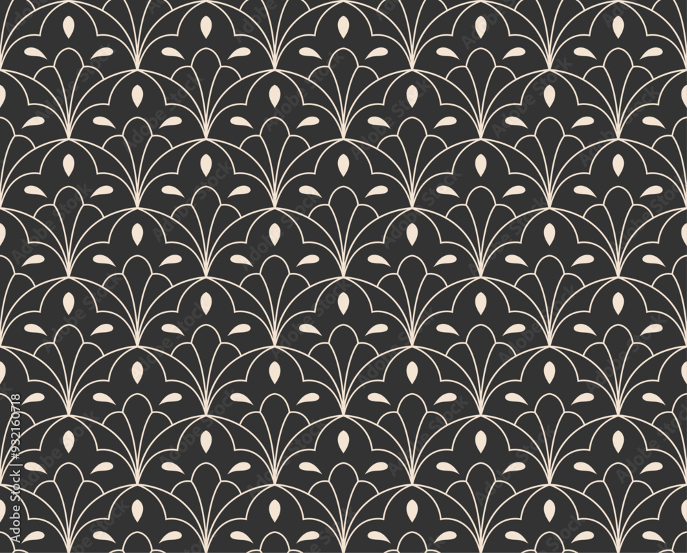 Modern floral art deco pattern. Seamless abstract botanic background. Vector illustration. Modern floral art deco pattern. Seamless abstract botanic background. Vector illustration.