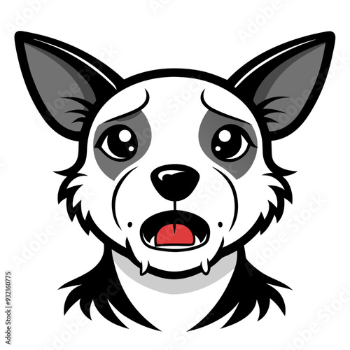 Dog crying art vector illustration