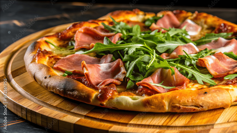 classic and different flavors of delicious italian perfectly baked pizza isolated on dark background classic and different flavors of delicious italian perfectly baked pizza isolated on dark background