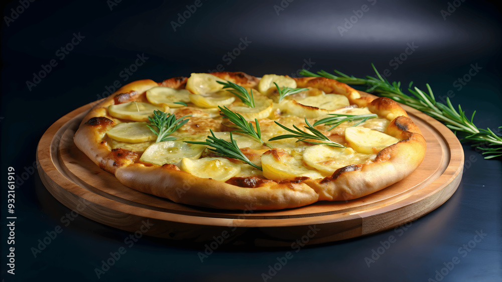 classic and different flavors of delicious italian perfectly baked pizza isolated on dark background