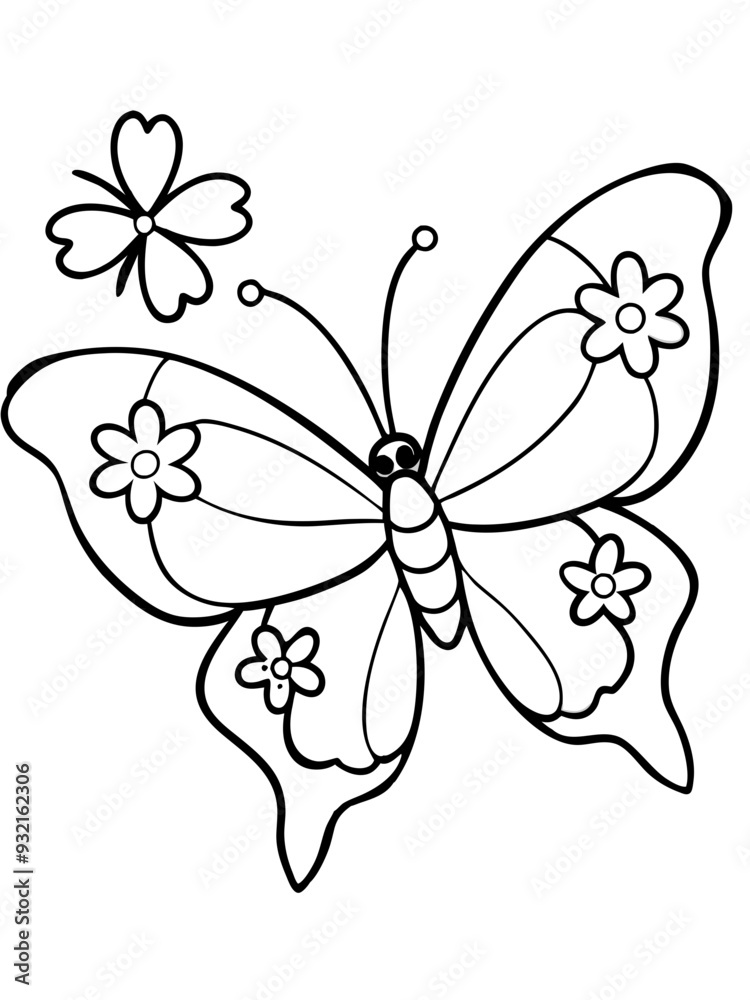 Flower clipart Butterfly drawing with flower lines Flower clipart Butterfly drawing with flower lines