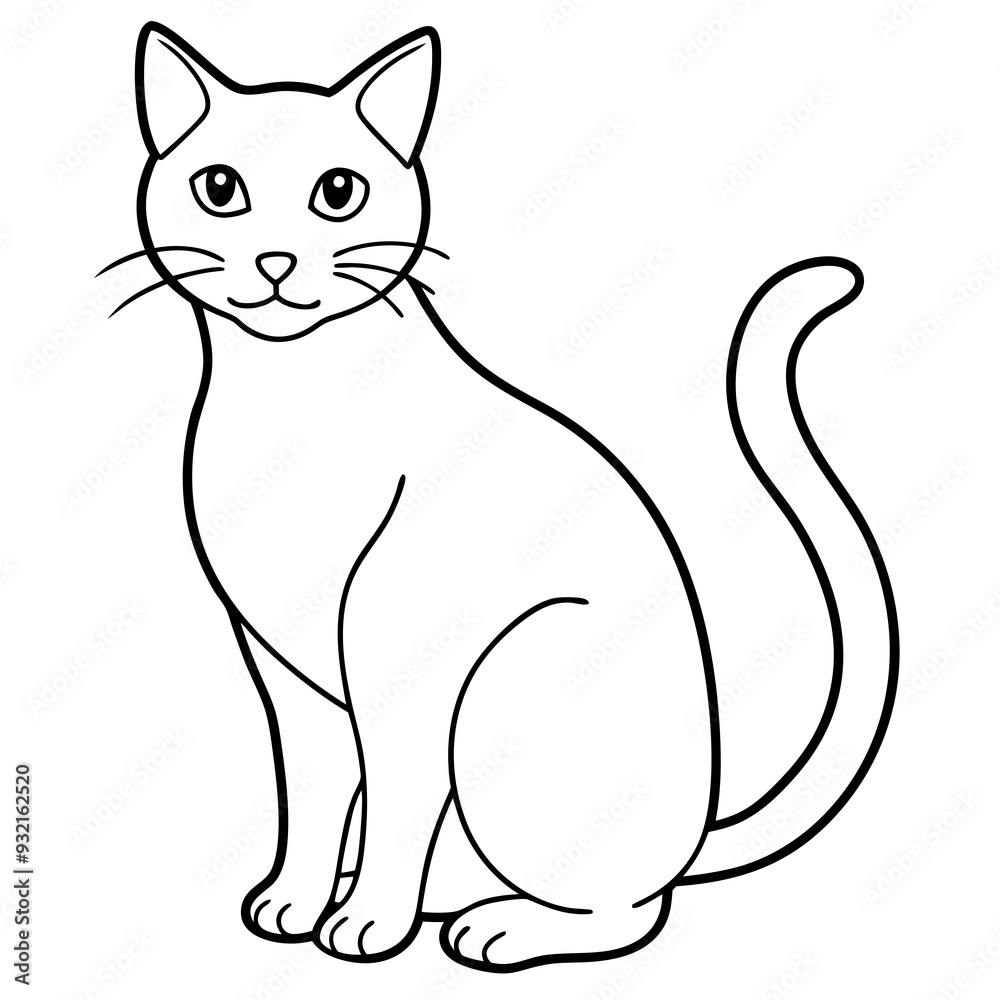 black and white cat line art black and white cat line art