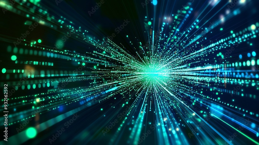 Naklejka premium Abstract Digital Tunnel of Light