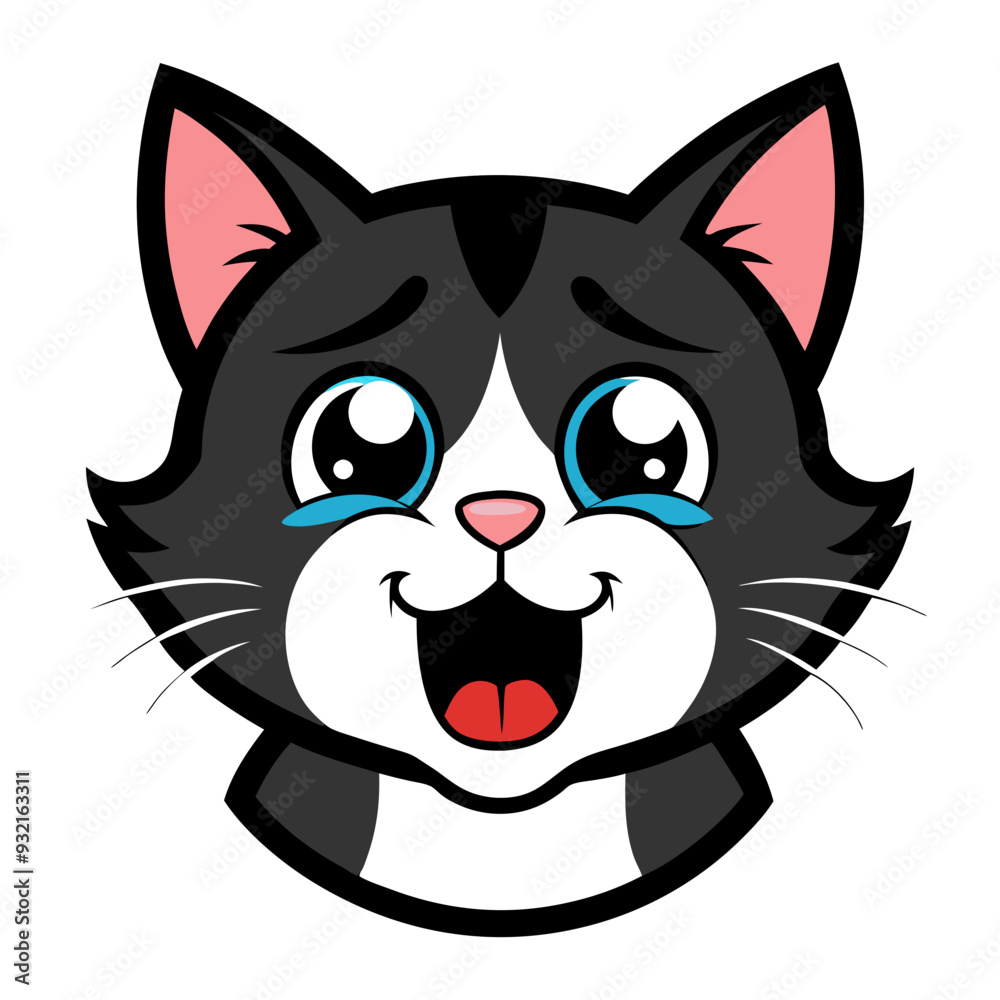Cat crying art vector illustration Cat crying art vector illustration