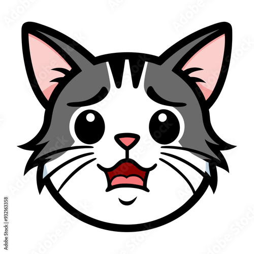 Cat crying art vector illustration