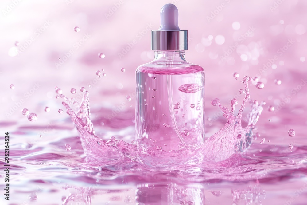 A captivating splash of liquid serum creates dynamic ripples against a light pastel backdrop, emphasizing its hydrating properties. A captivating splash of liquid serum creates dynamic ripples against a light pastel backdrop, emphasizing its hydrating properties.