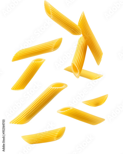 penne pasta isolated on transparent background