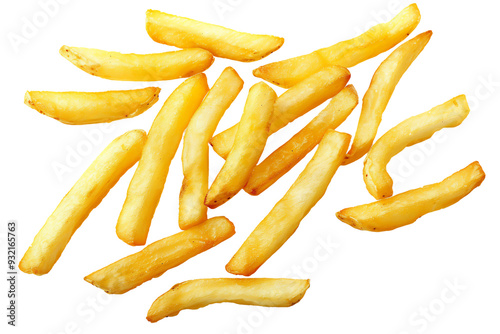 french fries pieces isolated on transparent background