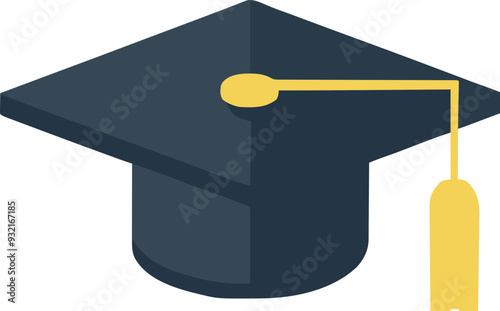 Graduation Cap Mortarboard Vector Icon Versatile Design for Academic Certificates, Diplomas, and Scholarly Achievements, svg, png, Transparent Background