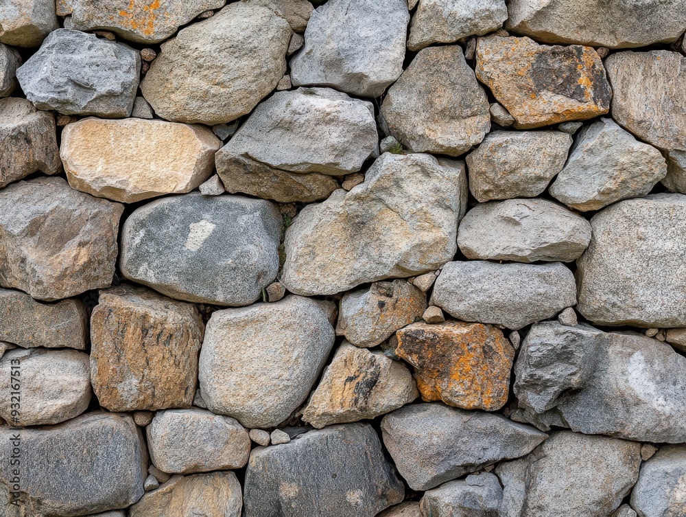 Old stone wall background, texture of natural rock surface with gray and beige colors Old stone wall background, texture of natural rock surface with gray and beige colors