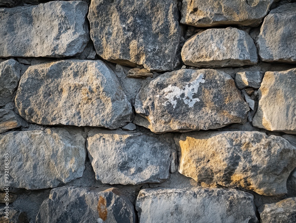 Old stone wall background, texture of natural rock surface with gray and beige colors Old stone wall background, texture of natural rock surface with gray and beige colors
