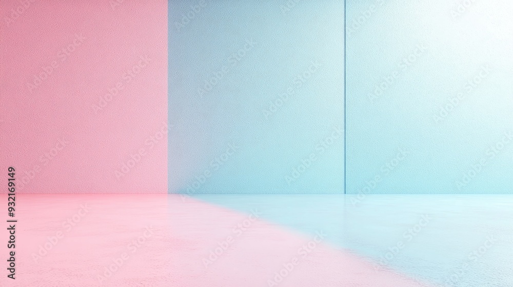 3D model rendering featuring a pastel pink and blue floor background 3D model rendering featuring a pastel pink and blue floor background