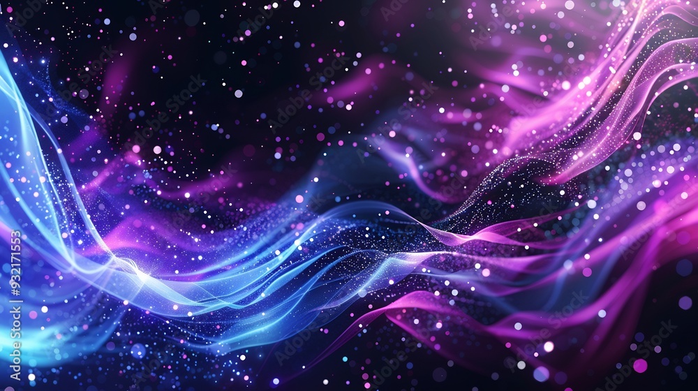 Fototapeta premium Abstract Purple and Blue Swirling Glowing Nebula