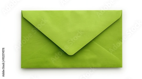 Green envelope on white background, isolated