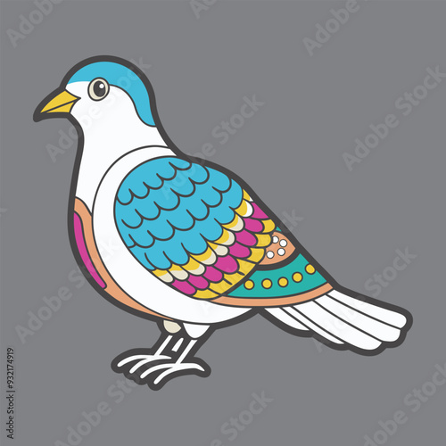 Bird sticker vector illustration file photo