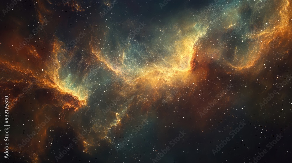Abstract cosmic design featuring swirling nebulae with faint, ethereal traces of stardust and light. Abstract cosmic design featuring swirling nebulae with faint, ethereal traces of stardust and light.