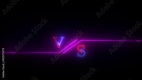 VS versus bars neon animated versus vs bars neon multiplayer co op team with smoky black background  photo