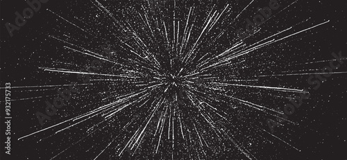 Circular starburst explosion texture. Distressed uneven grunge background. Abstract vector illustration. Overlay to create interesting effect and depth. Isolated on white background.